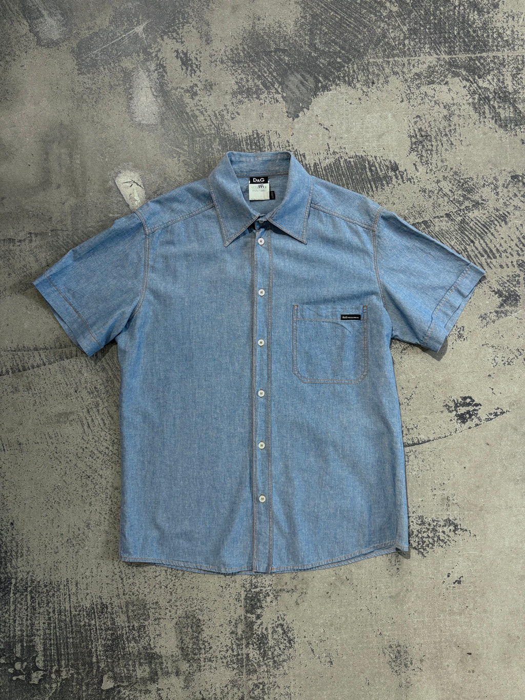 Camicia Dolce & Gabbana cotone chambray azzurro chiaro L/XL