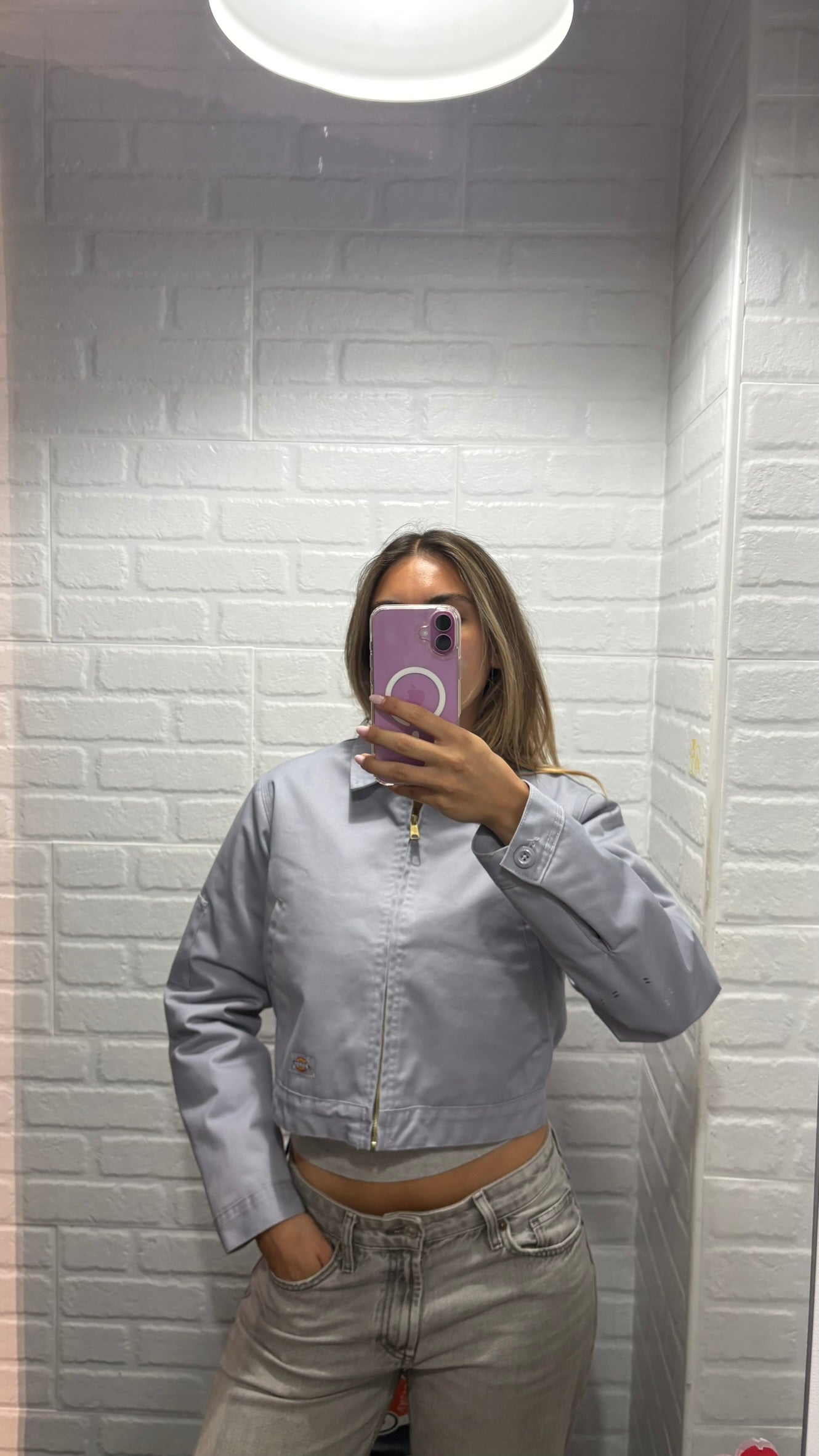 Giacca Dickies Eisenhower cropped imbottita lilla/ghiaccio