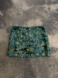 Minigonna raso jacquard stile orientale verde smeraldo S