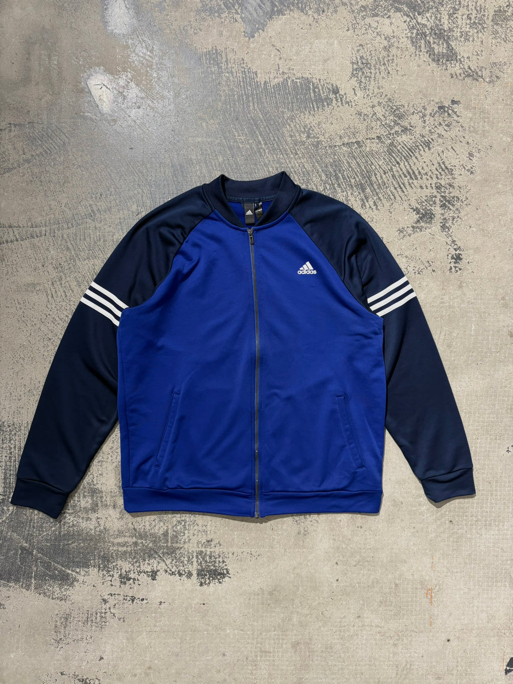 Track jacket Adidas zip ribbed collar blu XL