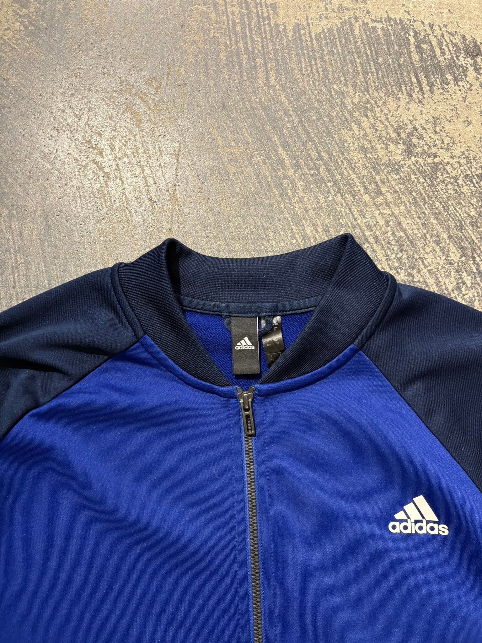 Track jacket Adidas zip ribbed collar blu XL