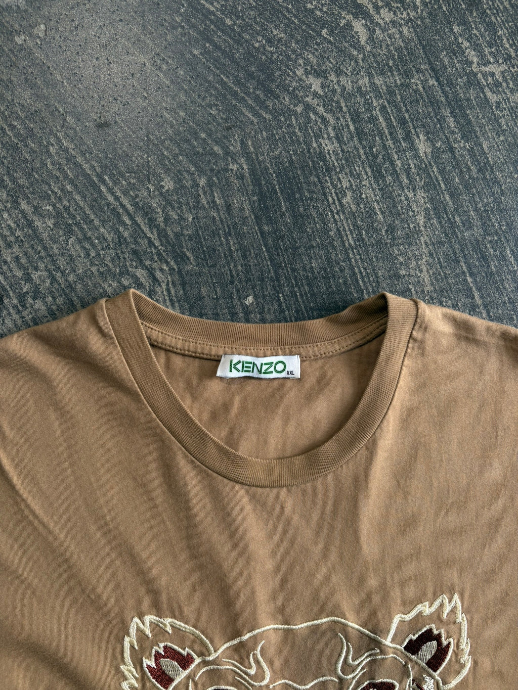 T-shirt Kenzo Paris "Tiger Head" tan/cammello L/XL