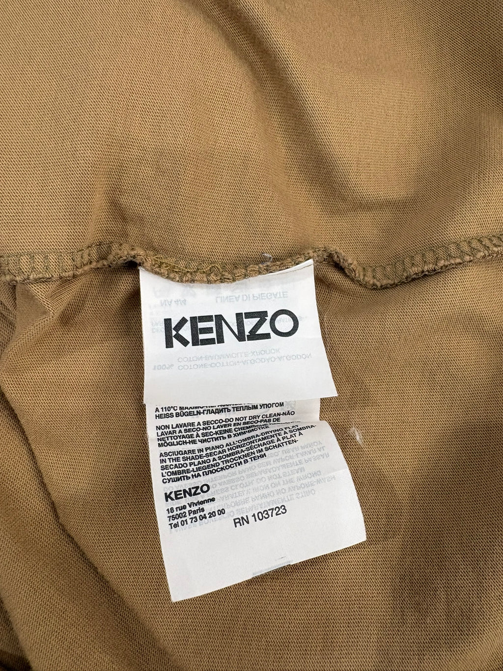 T-shirt Kenzo Paris "Tiger Head" tan/cammello L/XL
