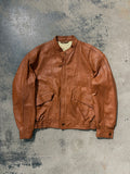 Giacca bomber pelle martellata tabacco L