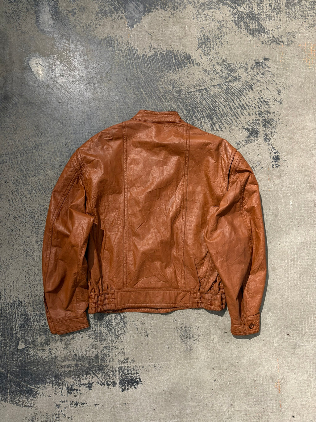 Giacca bomber pelle martellata tabacco L