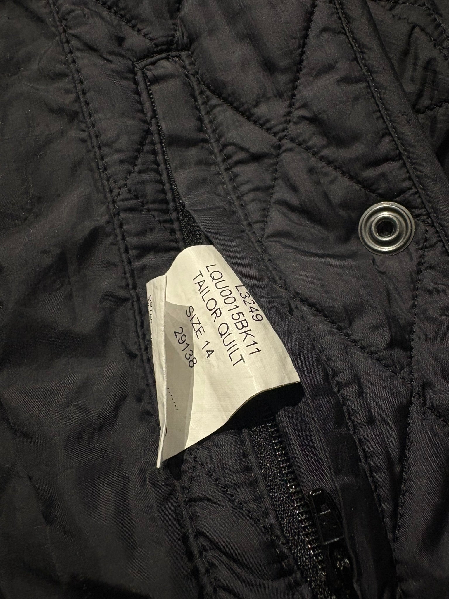Giacca Barbour trapuntata nera "Tailor Quilt" donna S