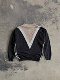 Felpa Adidas Originals design a V color-block Nero/Beige logo Trefoil S