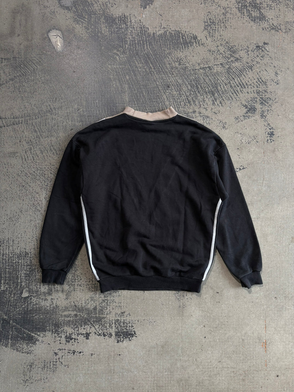 Felpa Adidas Originals design a V color-block Nero/Beige logo Trefoil S