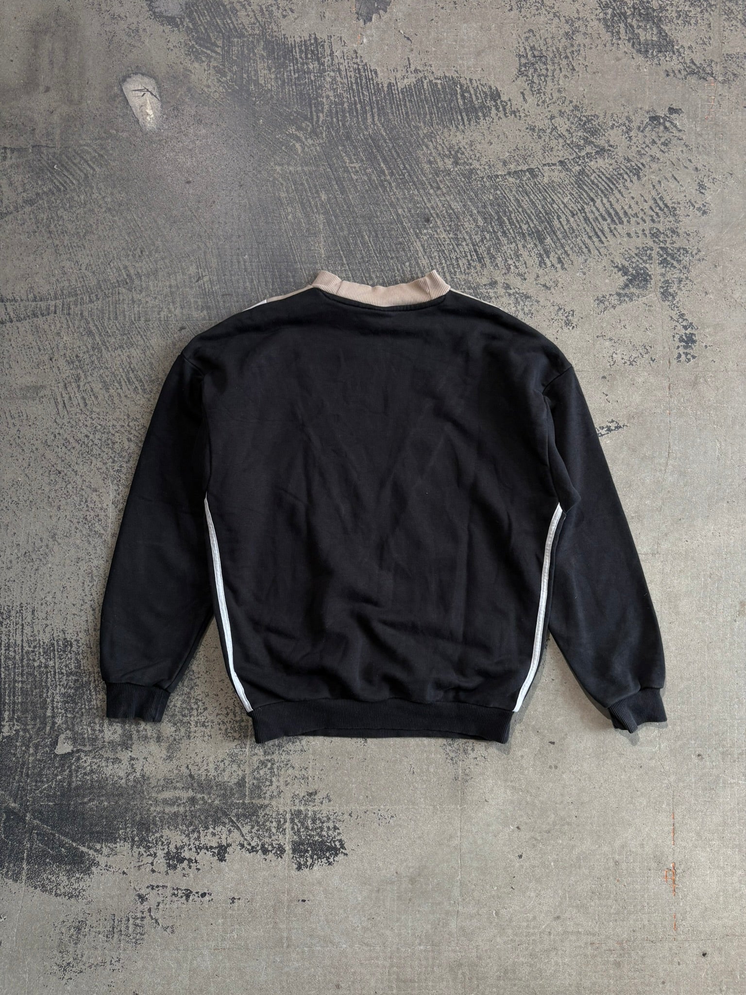 Felpa Adidas Originals design a V color-block Nero/Beige logo Trefoil S