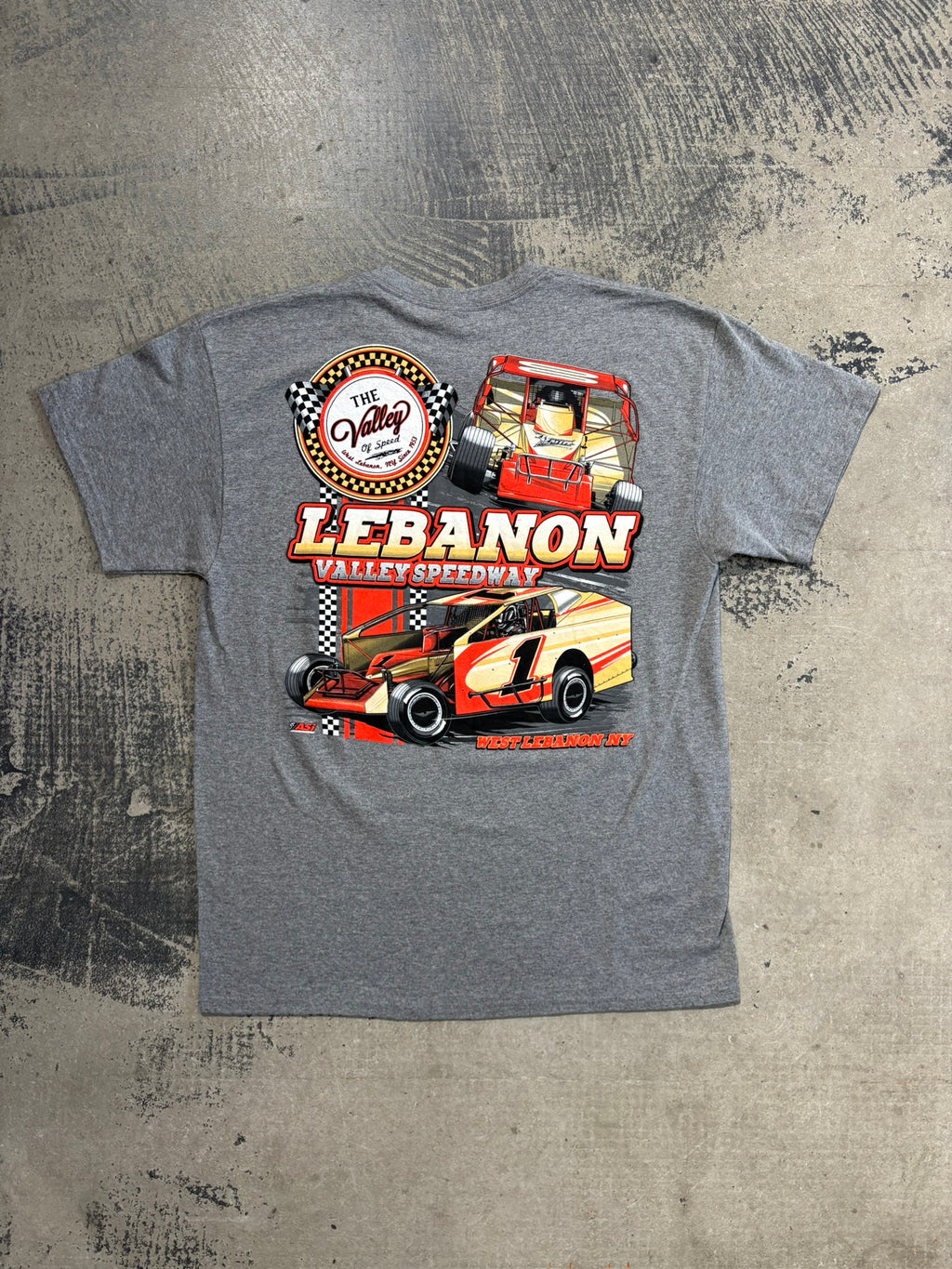 T-shirt Racing Lebanon Valley Speedway Grigio Melange L/XL