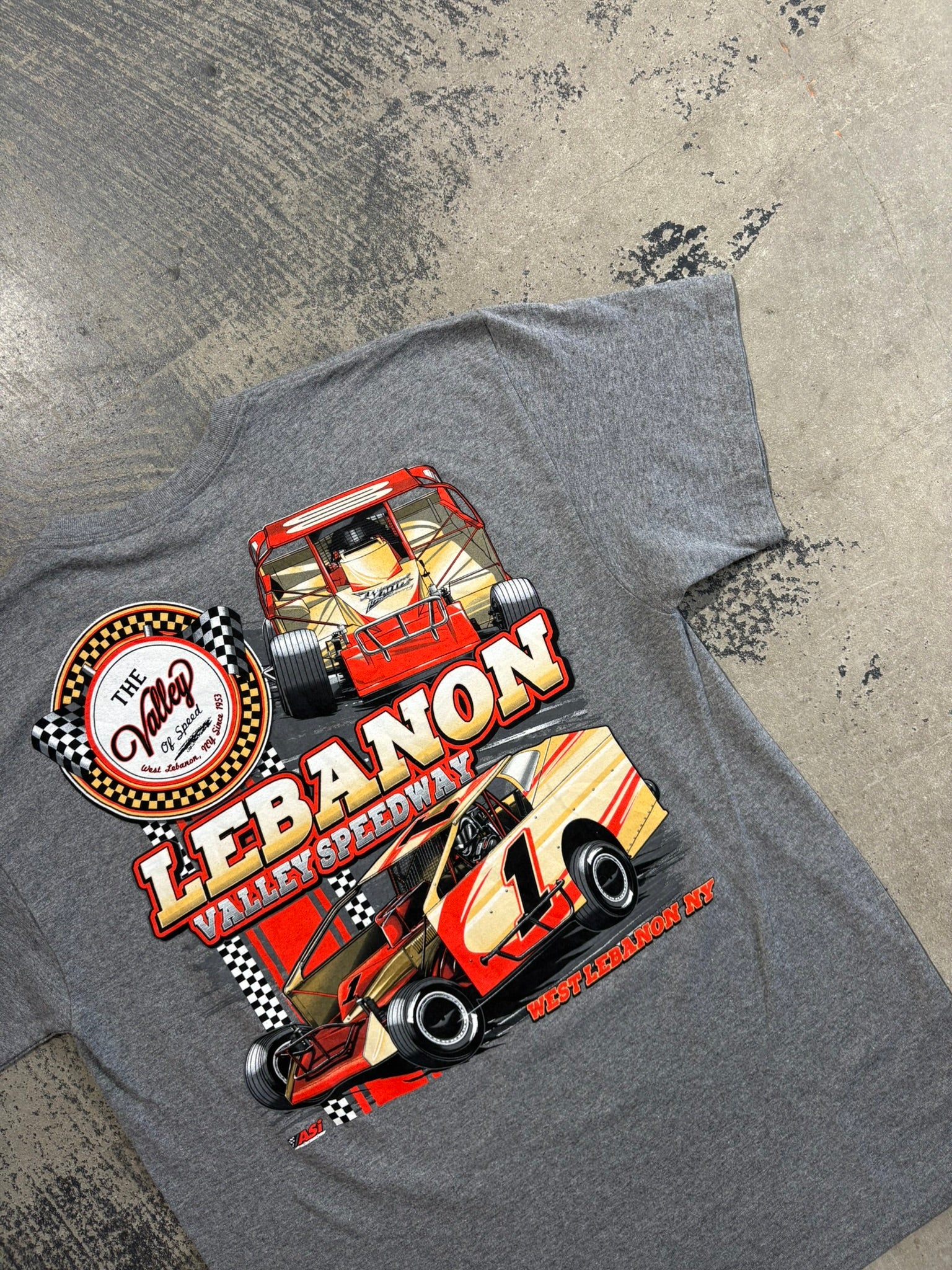 T-shirt Racing Lebanon Valley Speedway Grigio Melange L/XL