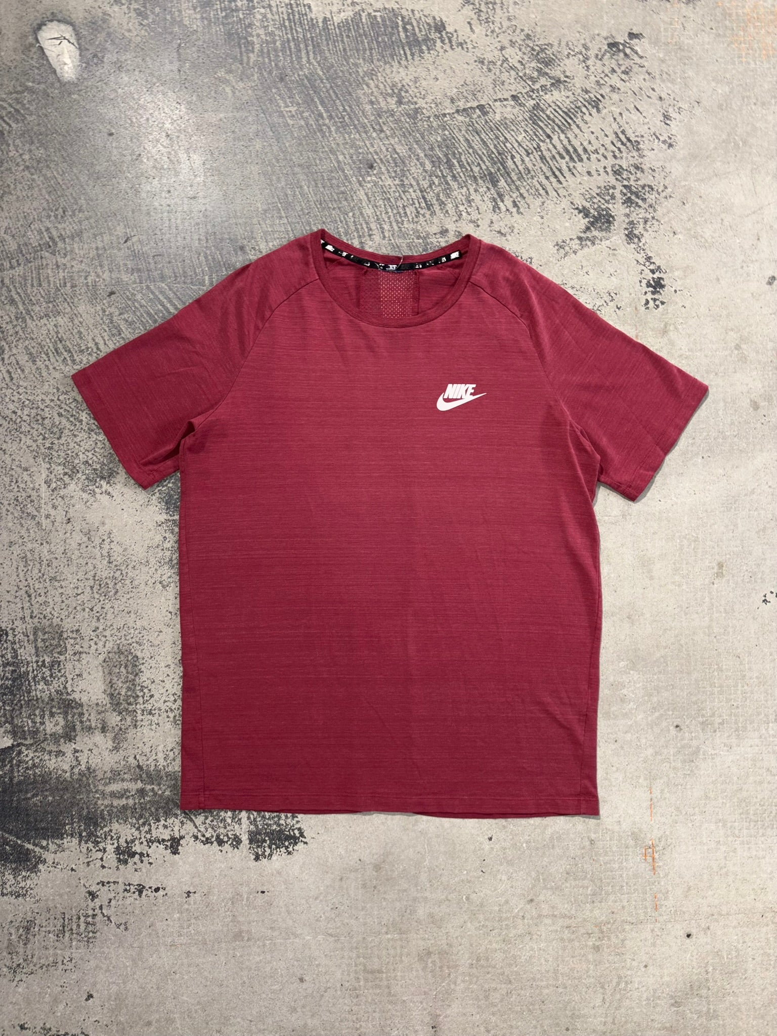 T-shirt Nike Training "Dry-Fit" Bordeaux Melange logo Bianco L/XL