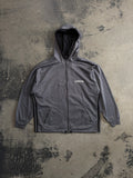 Felpa Adidas cappuccio zip grigio scuro melange XL