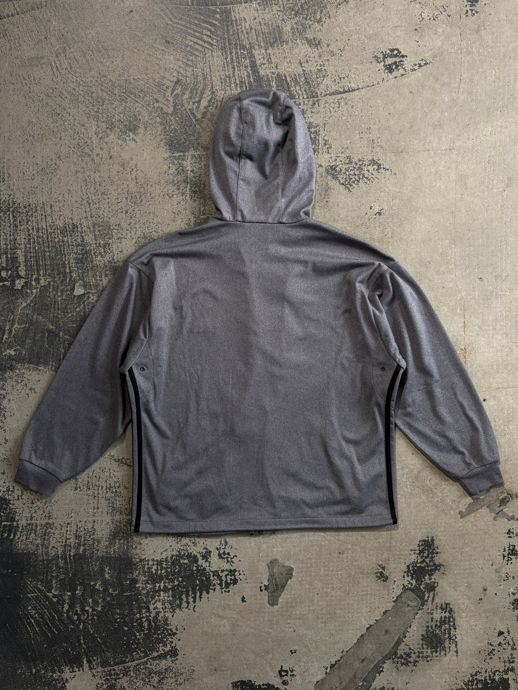Felpa Adidas cappuccio zip grigio scuro melange XL