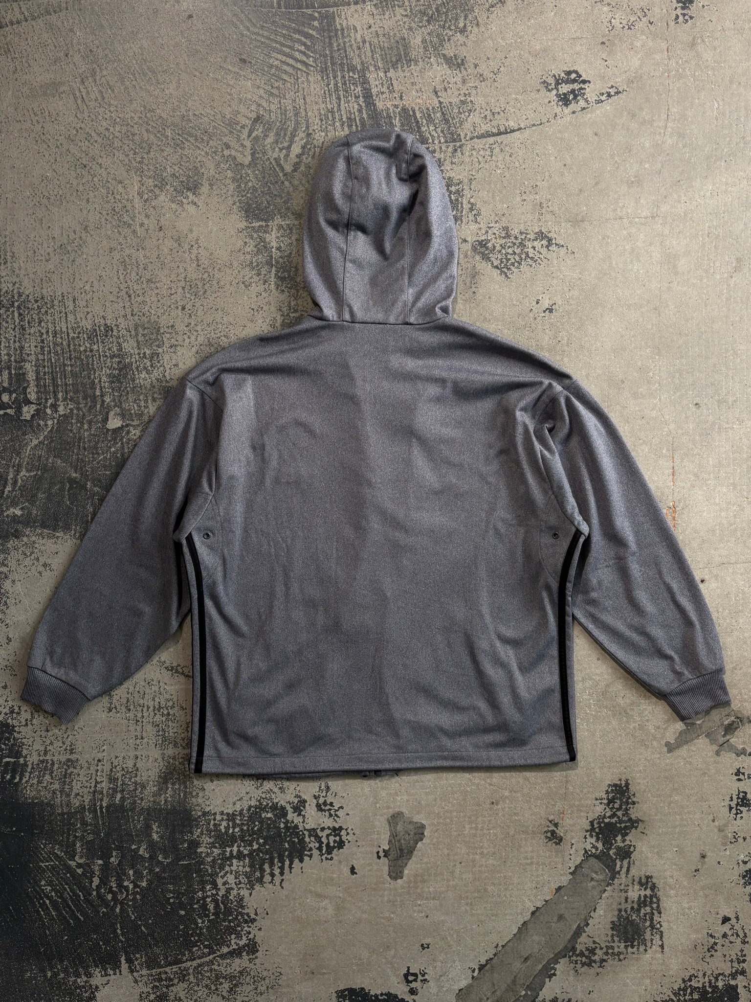 Felpa Adidas cappuccio zip grigio scuro melange XL