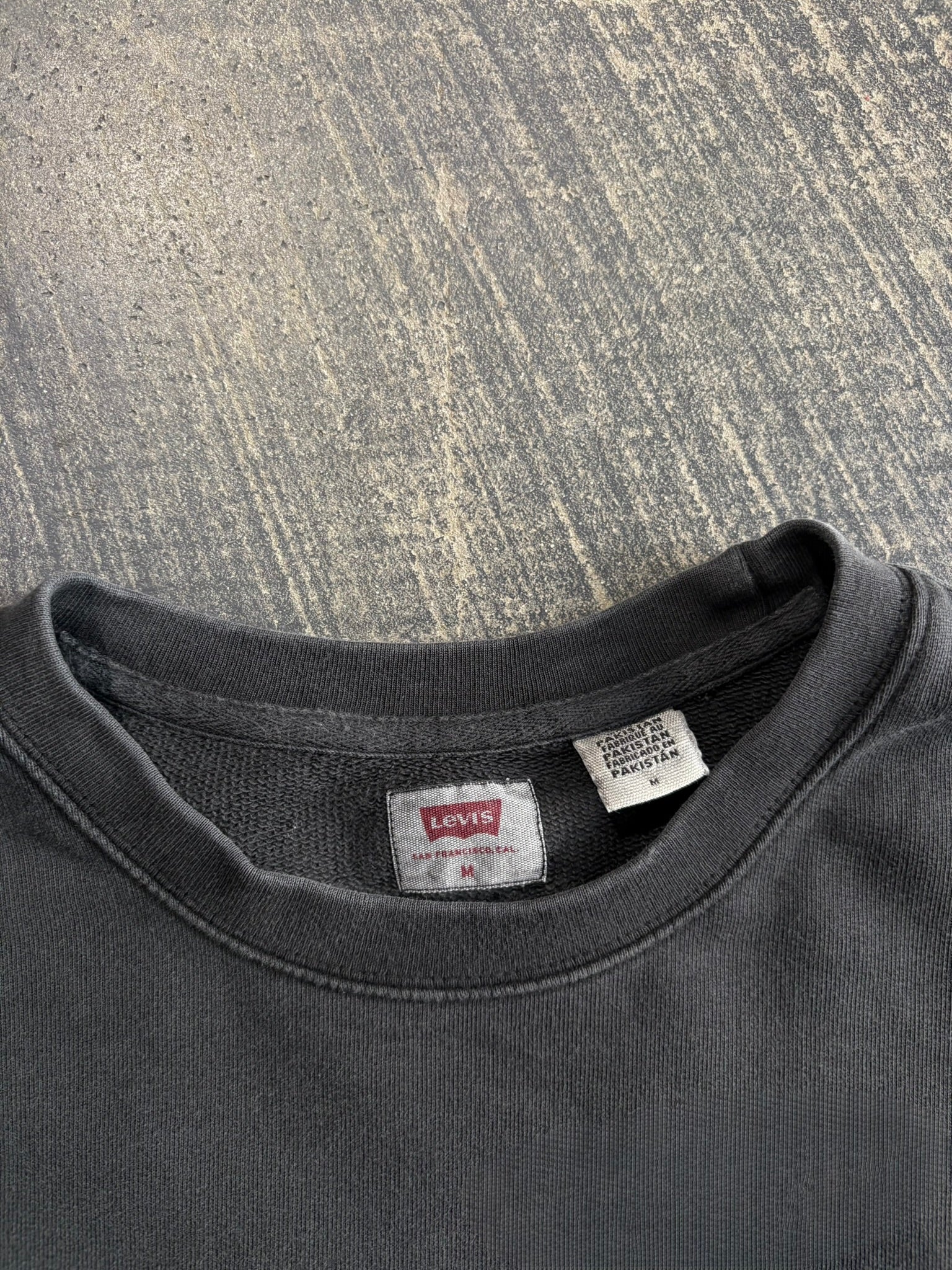 Felpa Levi's 501 girocollo maxi logo nero lavato M/L