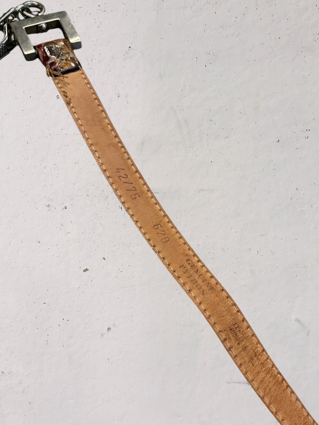 Harness Belt in pitone bordeaux/sabbia moschettone girevole