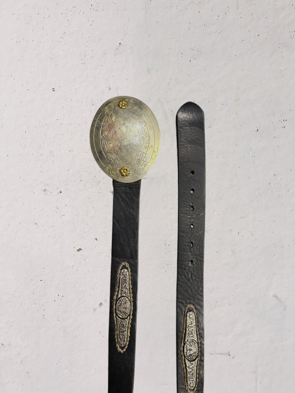 Cintura western 1988 fibbia German Silver Made in USA
