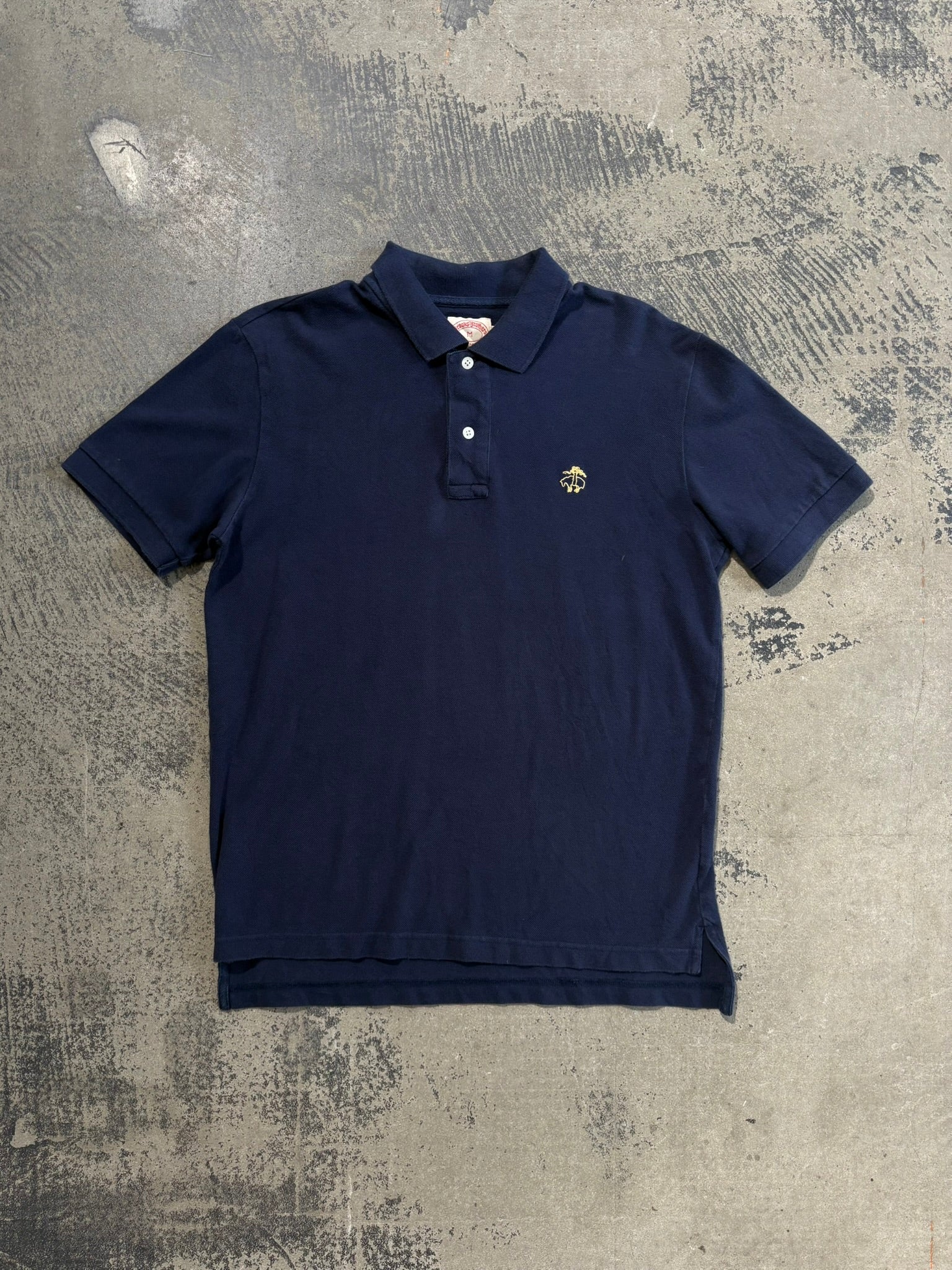 Polo Brooks Brothers blu navy logo "Golden Fleece" ricamato oro M