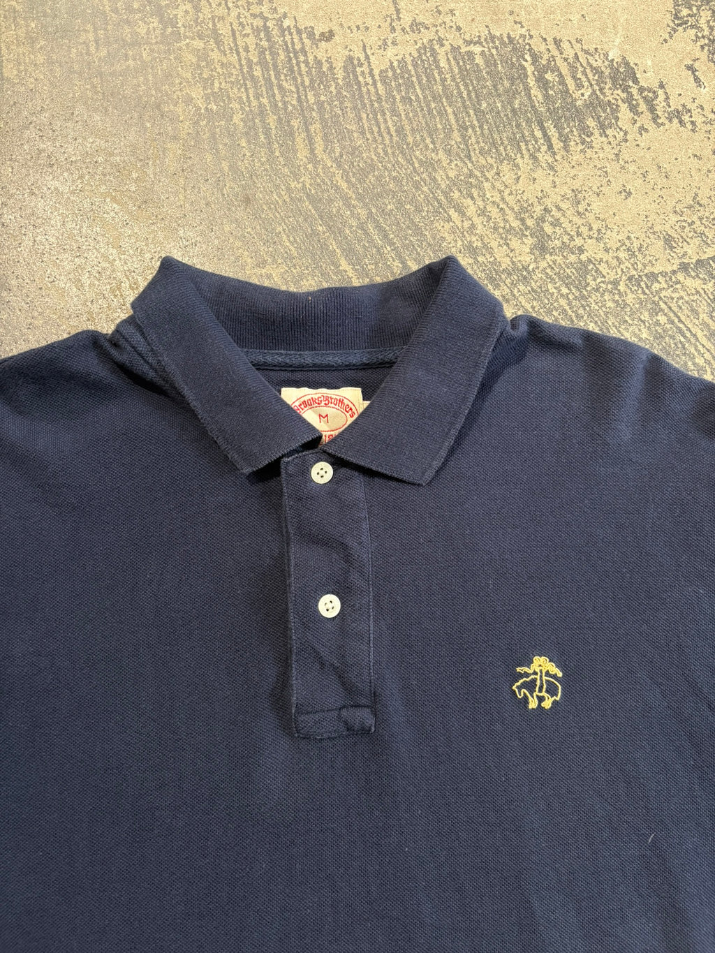 Polo Brooks Brothers blu navy logo "Golden Fleece" ricamato oro M