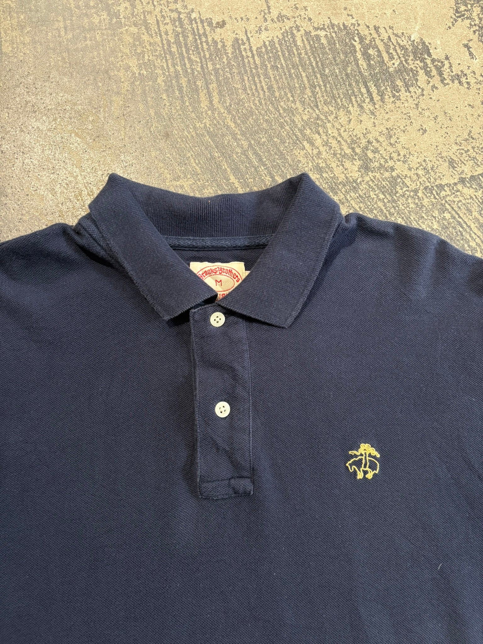 Polo Brooks Brothers blu navy logo "Golden Fleece" ricamato oro M