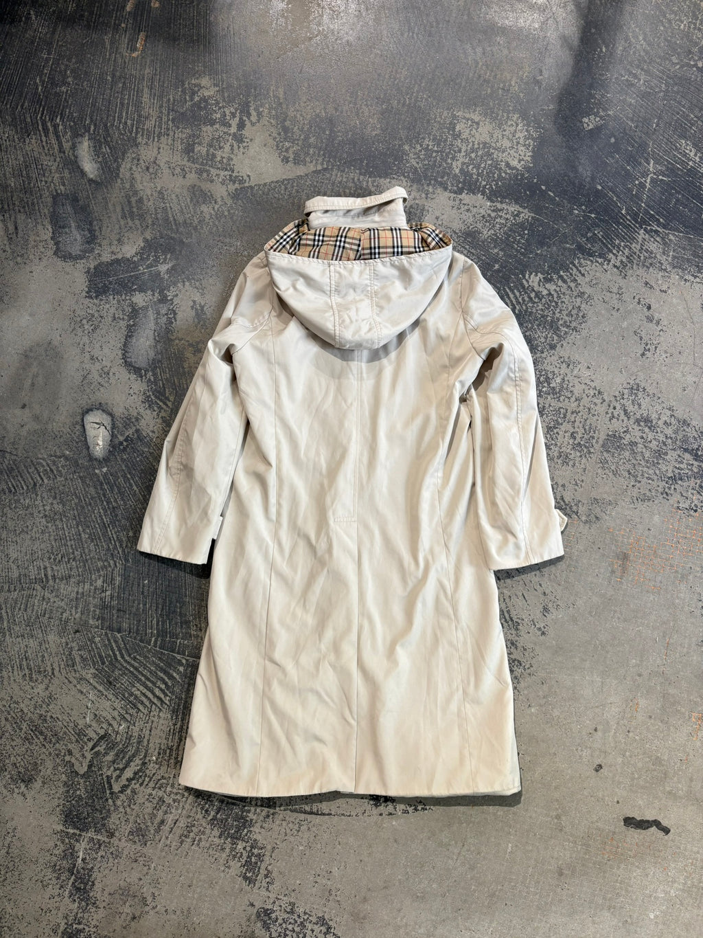 Trench Burberrys donna cappuccio rimovibile beige chiaro/Nova Check M