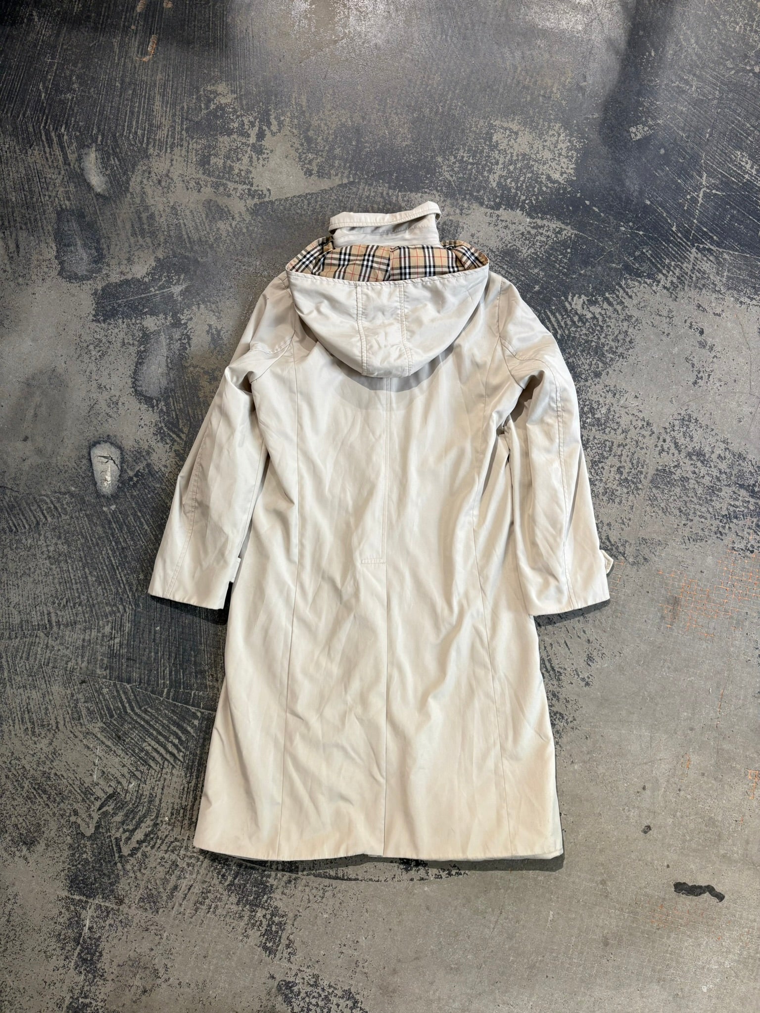 Trench Burberrys donna cappuccio rimovibile beige chiaro/Nova Check M
