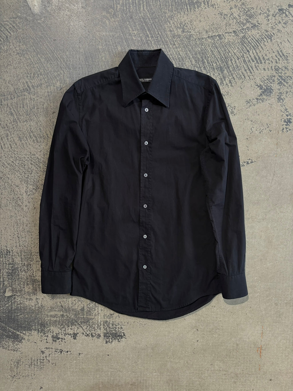Camicia Dolce & Gabbana Made in Italy nera bottoni in madreperla M/L