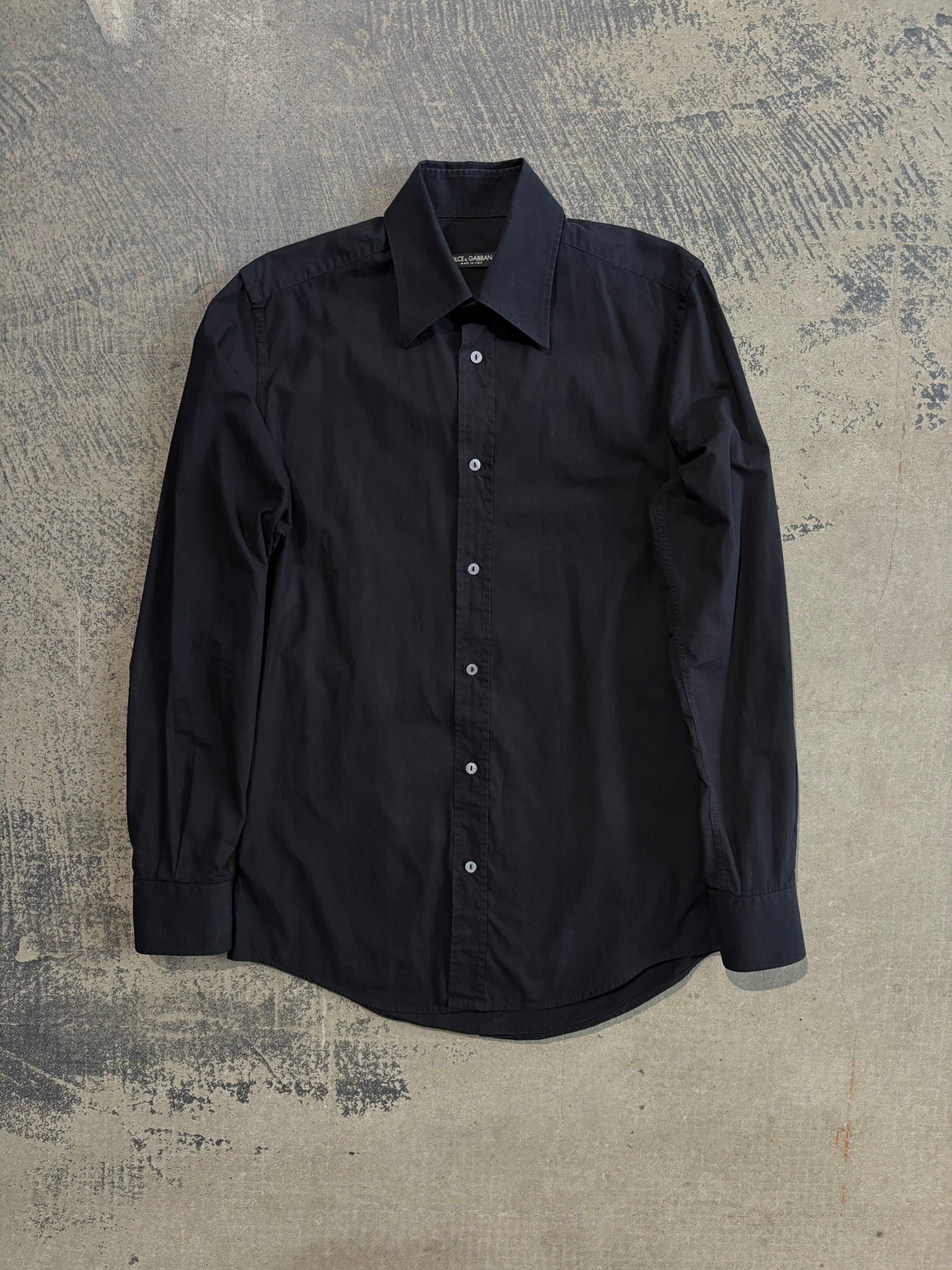 Camicia Dolce & Gabbana Made in Italy nera bottoni in madreperla M/L