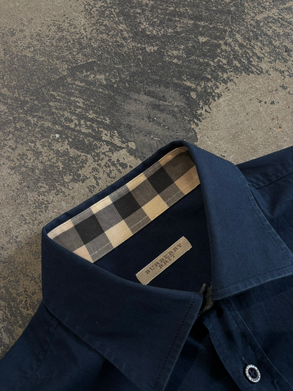 Camicia Burberry Brit slim fit blu navy Nova Check M