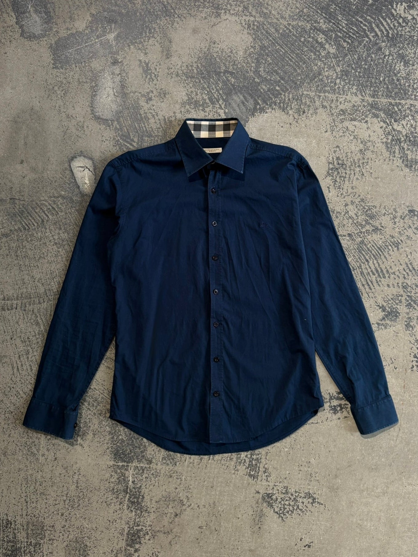 Camicia Burberry Brit slim fit blu navy Nova Check M