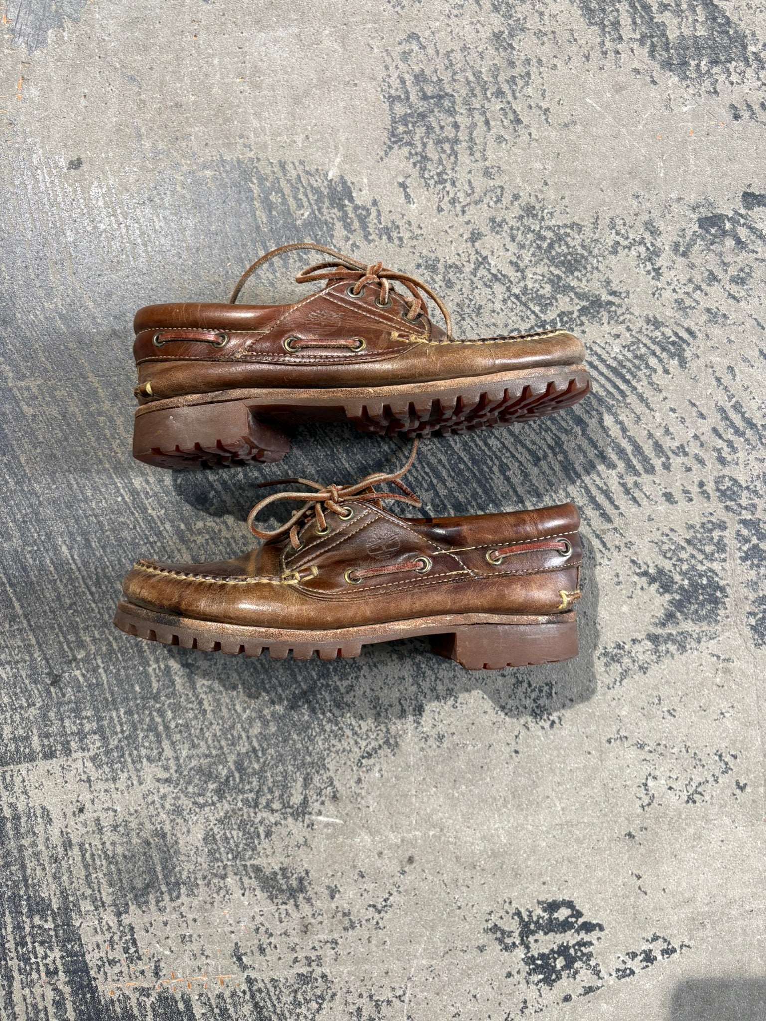 Scarpe da barca Timberland 3-Eye Classic Lug pelle marrone N.40
