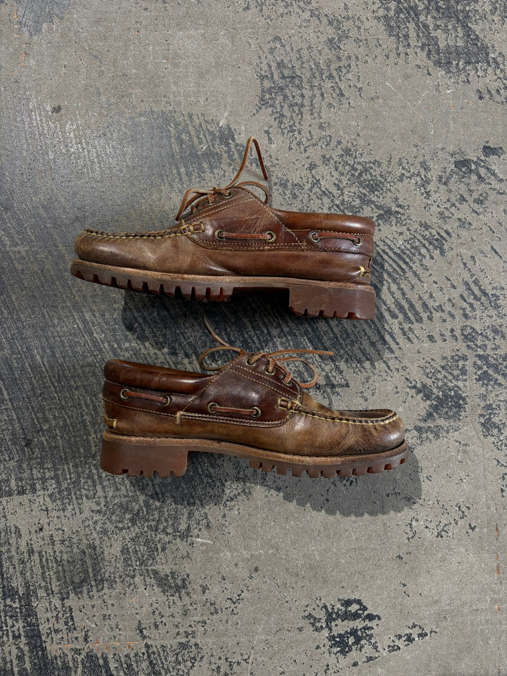 Scarpe da barca Timberland 3-Eye Classic Lug pelle marrone N.40