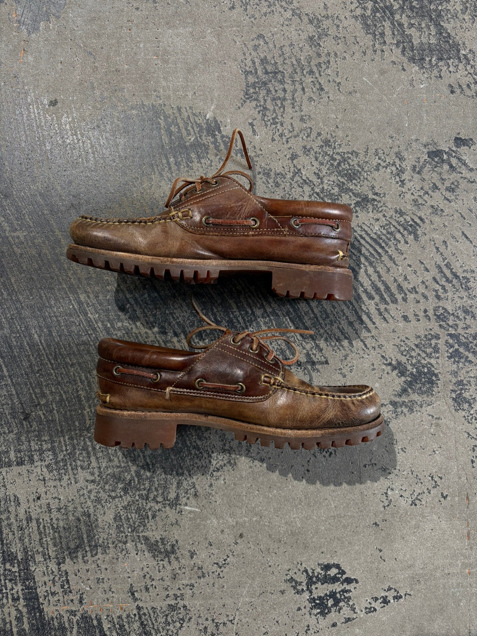 Scarpe da barca Timberland 3-Eye Classic Lug pelle marrone N.40