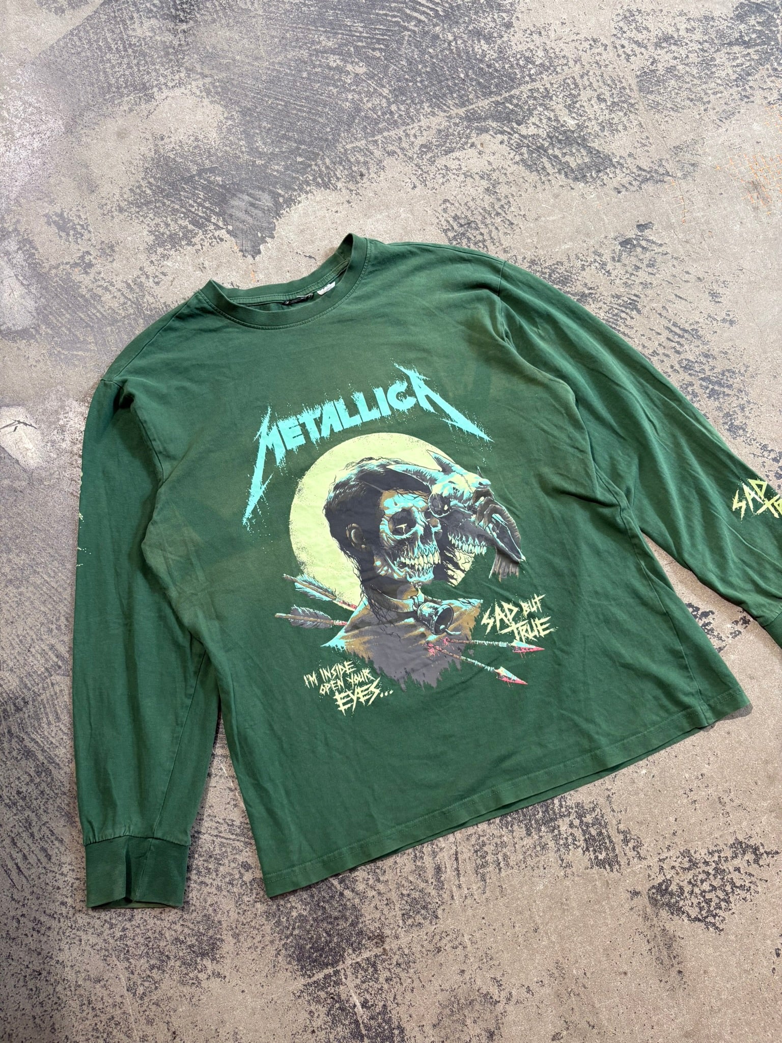 T-shirt Metallica manica lunga "Sad But True" Graphic Tee verde L