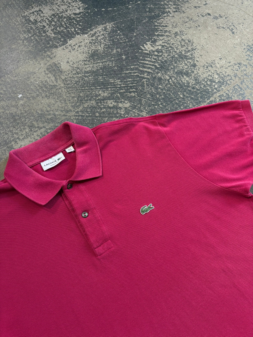 Polo Lacoste cotone piqué fucsia scuro L