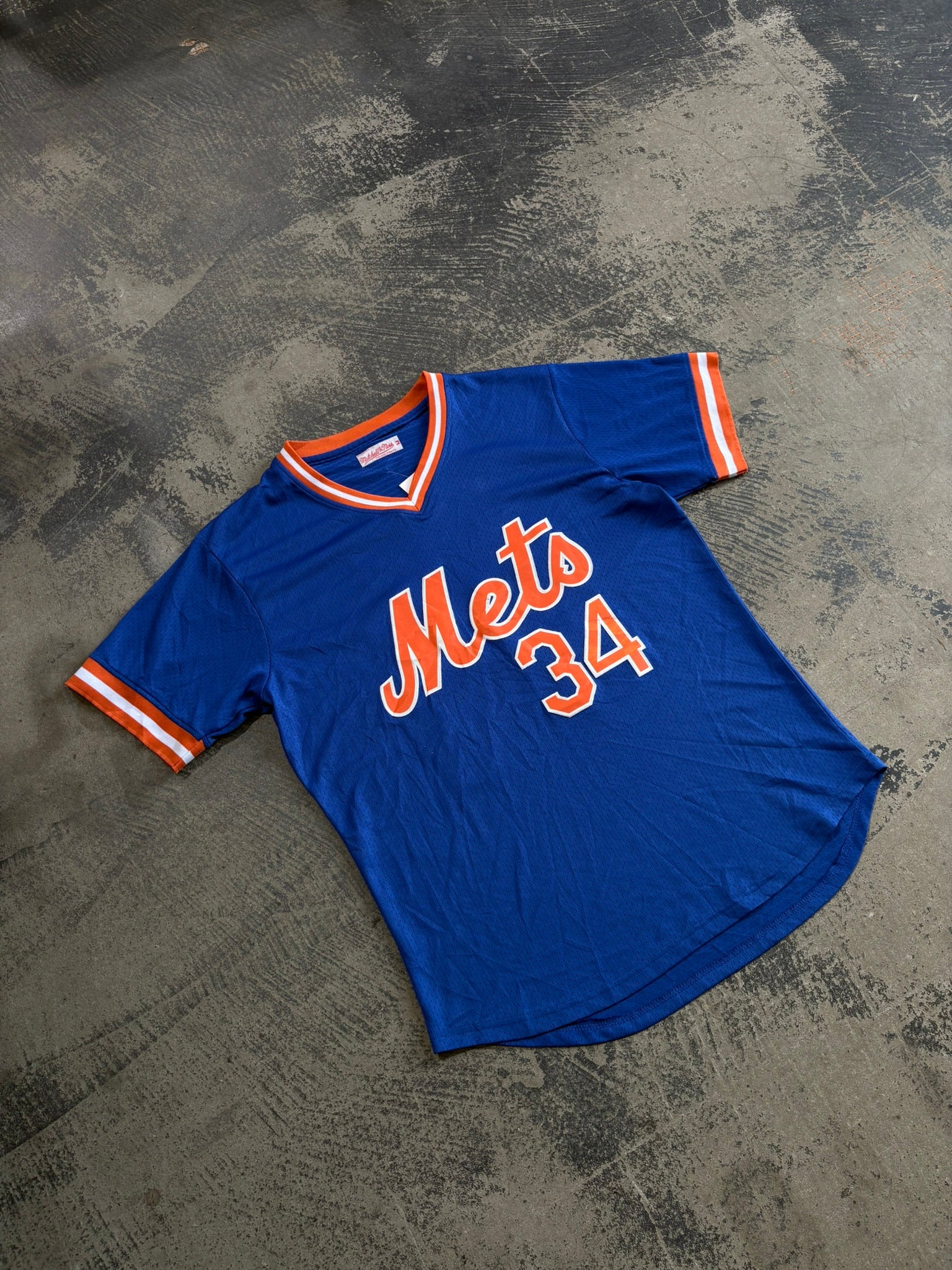 Maglia MLB New York Mets #34 Senga Mitchell & Ness L