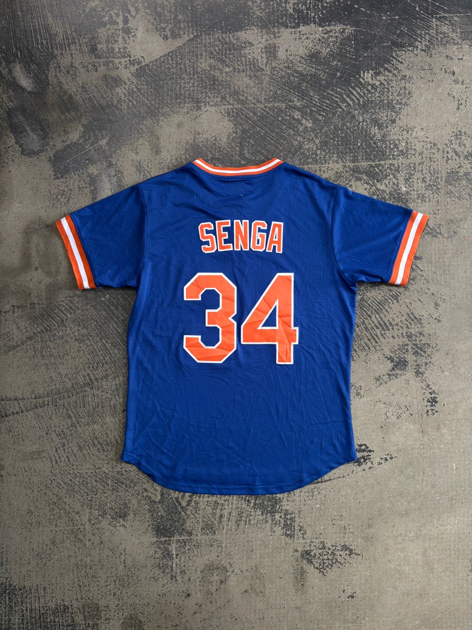 Maglia MLB New York Mets #34 Senga Mitchell & Ness L